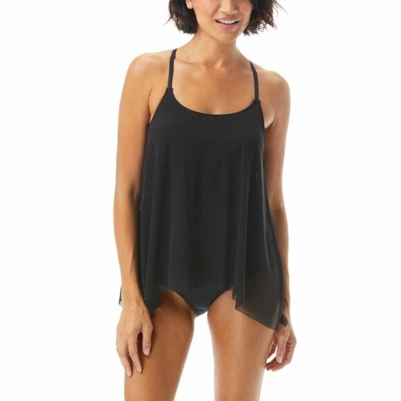 Coco Reef Classic Solid Mesh Layer Swim Top - Picture 1 of 7
